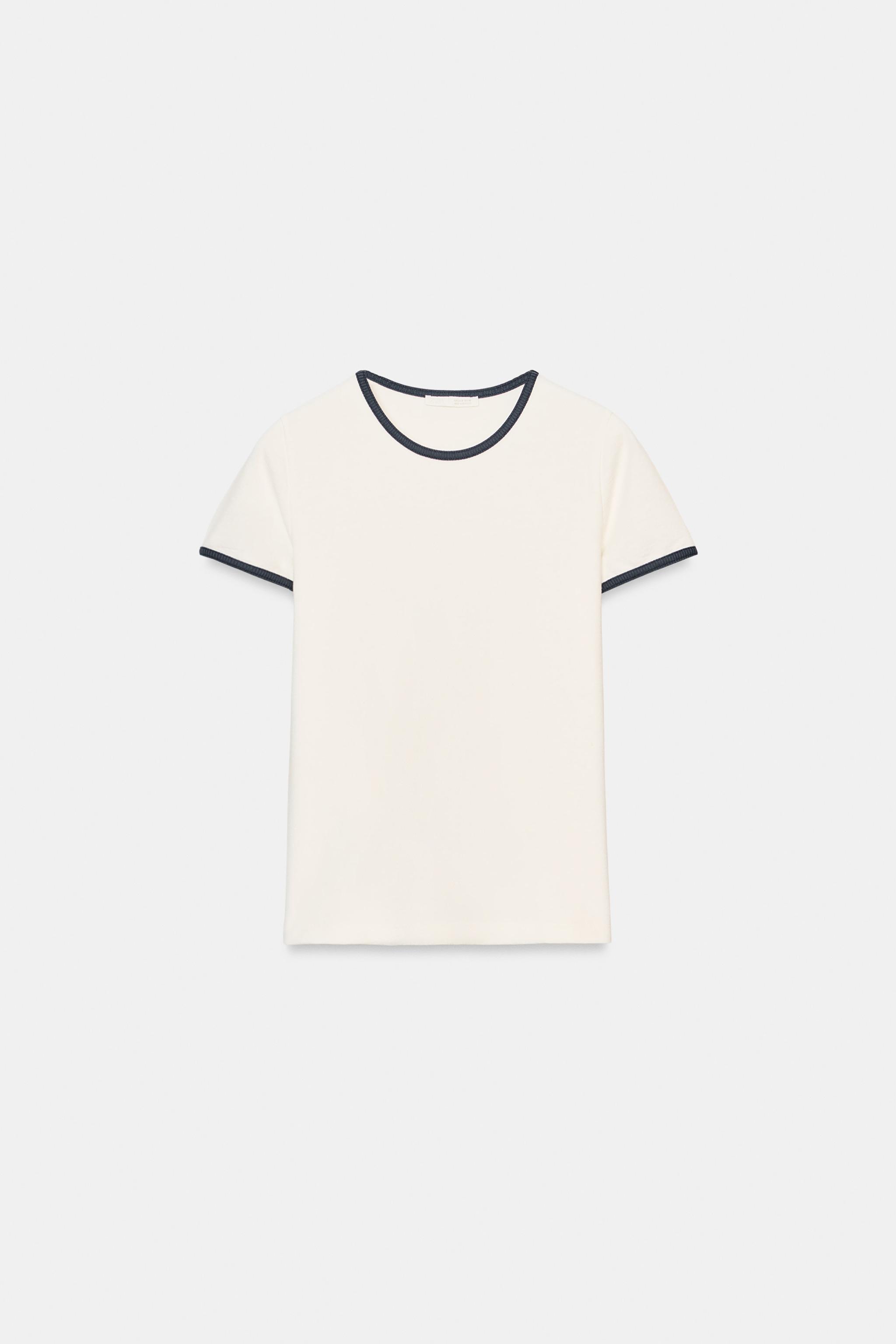 T-SHIRT LISERÉS EN CONTRASTE